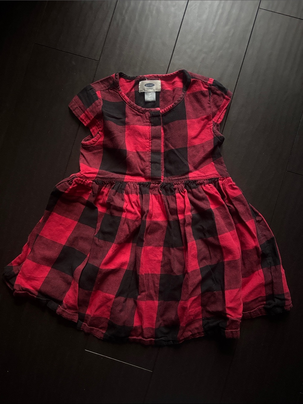 Old Navy Red and Black Buffalo Plaid Kids Dress